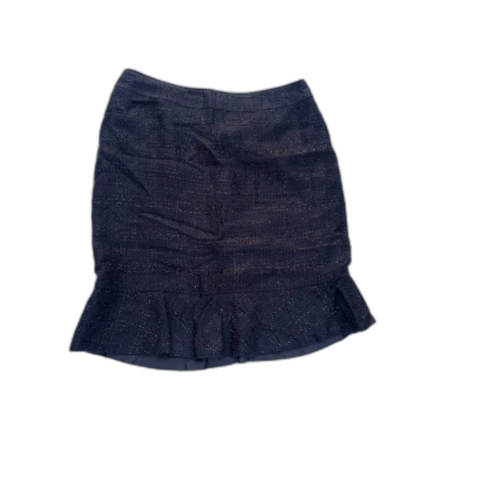 CASLON WOMENS SKIRT SIZE 12 BLACK SHIMMER THREAD TRUMPET HEM CAREER OFFICE WORK